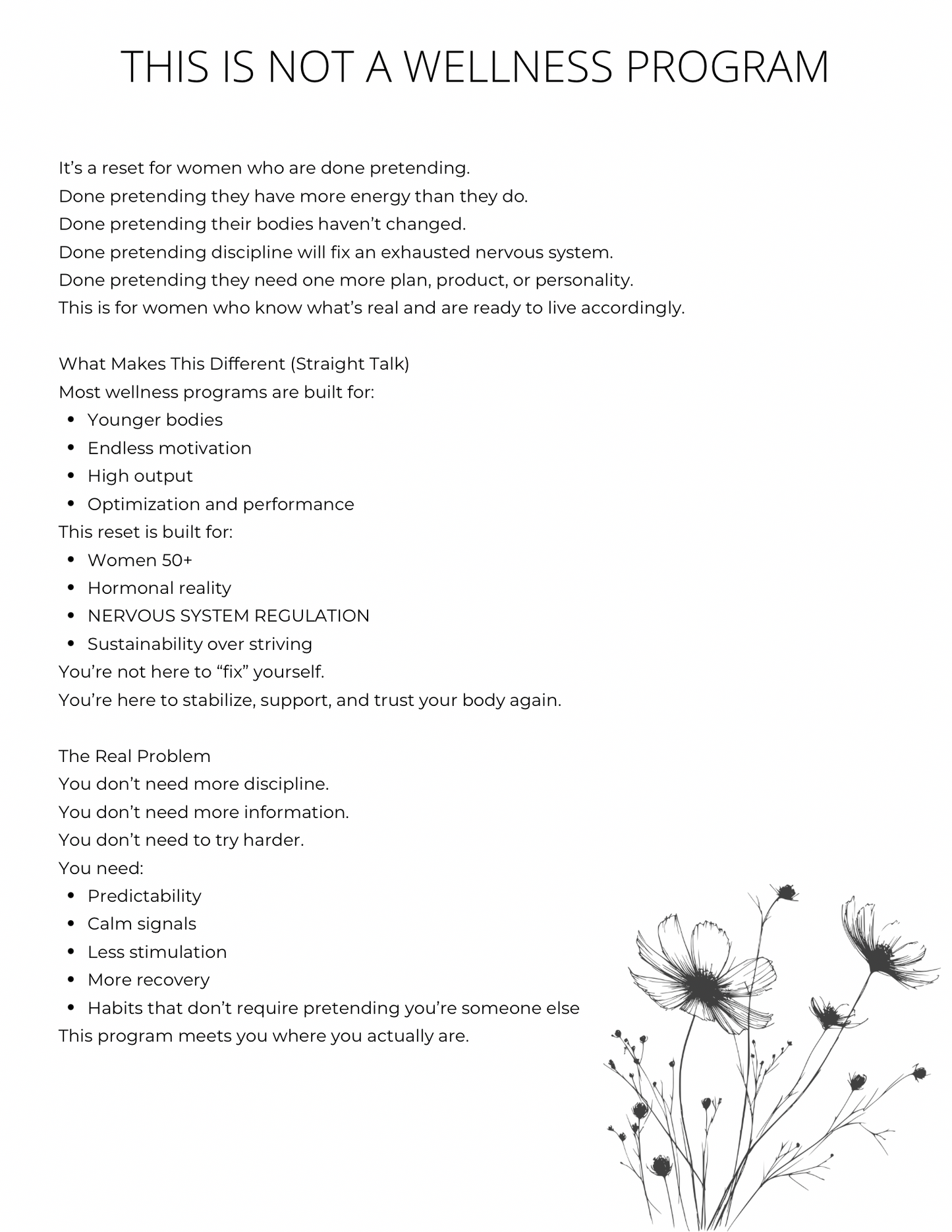 Not a wellness plan but a reset for your nervous system