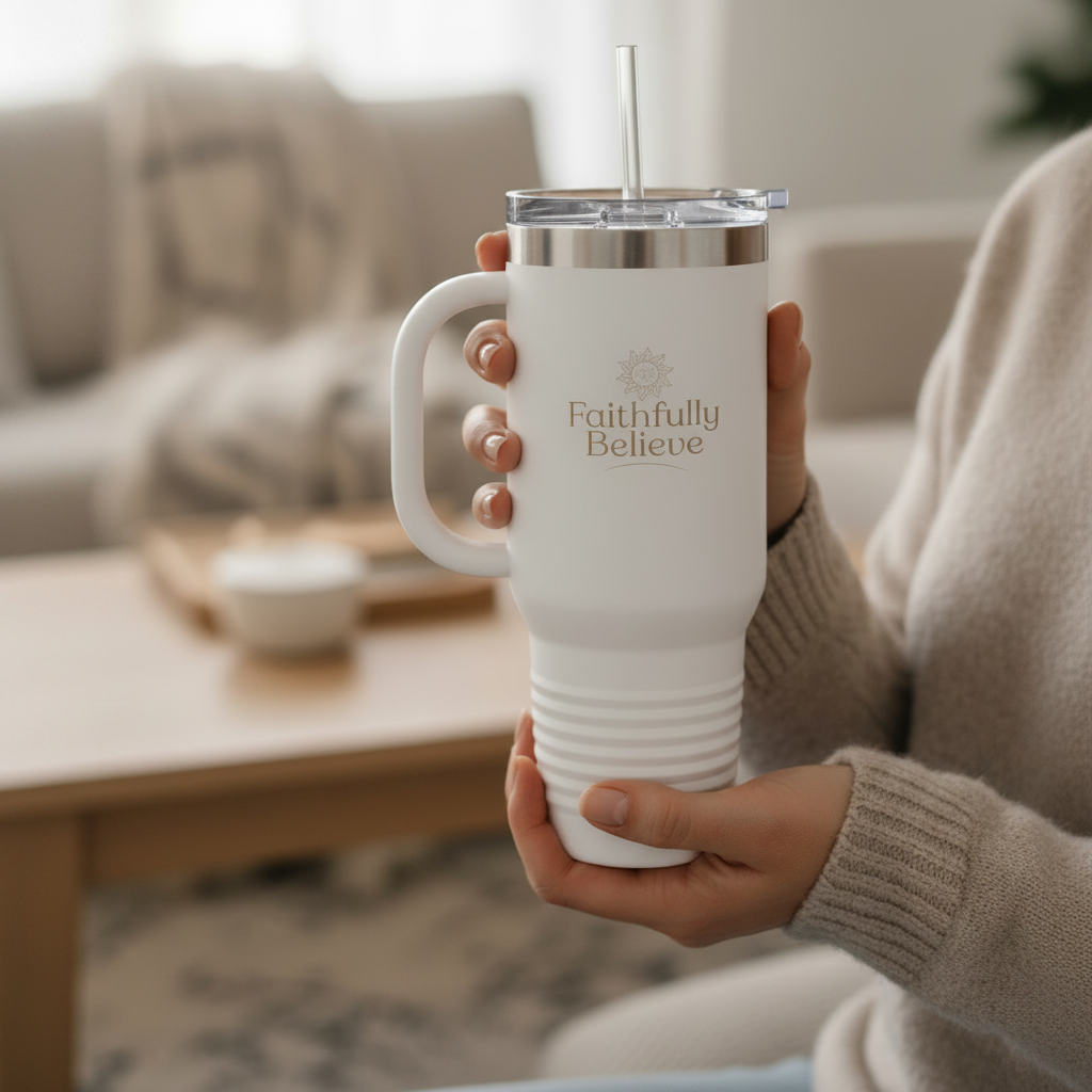 White Tumbler - In Hand Square